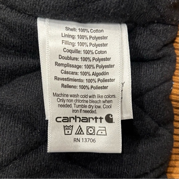 Carhartt Kids Active Jacket Brown Zip Up Hooded Canvas Workwear Coat Youth 4T - Picture 9 of 10